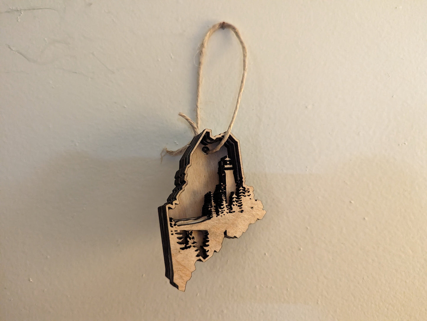 Layered Maine Lighthouse Ornament