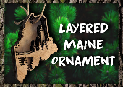 Layered Maine Lighthouse Ornament