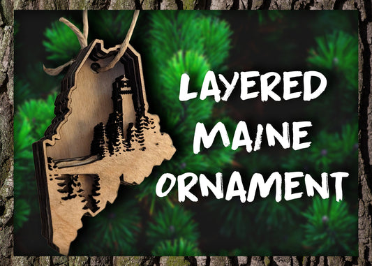 Layered Maine Lighthouse Ornament