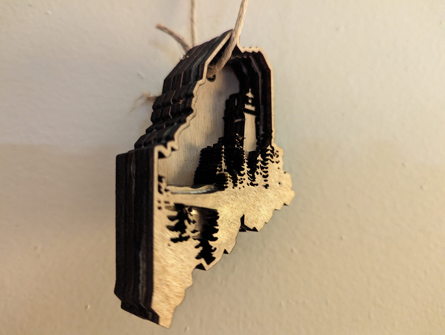 Layered Maine Lighthouse Ornament