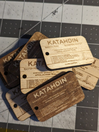 Katahdin Summit Sign Keychains